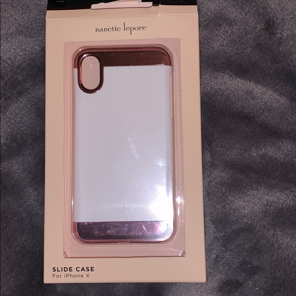 Rose gold and white iPhone X case